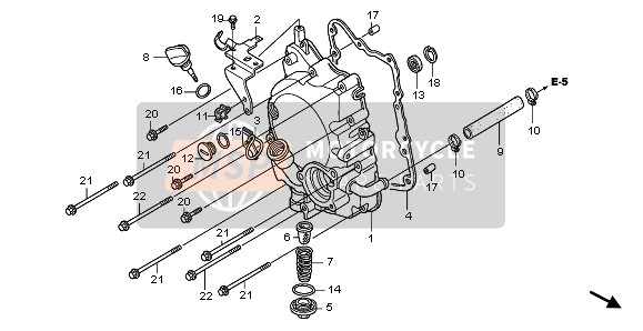 Honda FES125 2010 RECHTE KURBELGEHÄUSEABDECKUNG für ein 2010 Honda FES125